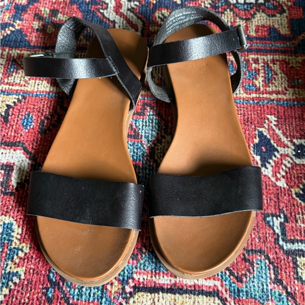 a new day Black and Tan Sandals
